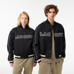 Куртка-бомбер из хлопкового твила Lacoste Unisex с вышивкой