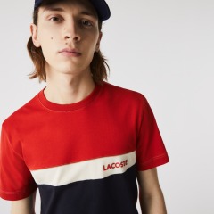 Мужская футболка Lacoste с круглым вырезом из хлопка